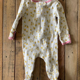 Yellow Dainty Flowers Zip Up Pajama | Cloud Island