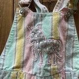 Pastel Striped Unicorn Overalls