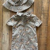Summer Palm Tree with Hat Romper | 0-3 mo | Stitch and Stone