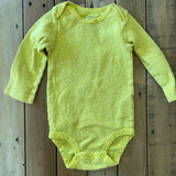 Yellow Polka Dot Long Sleeve Onesie | 9-12 mo | Carter's