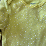 Yellow Polka Dot Long Sleeve Onesie | 9-12 mo | Carter's