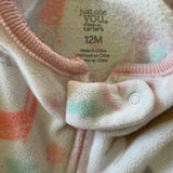 Fleece Reindeer Zip Up Pajama| 9-12 mo | Carter's