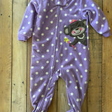 Fleece Monkey Zip Up Pajama| 9-12 mo | Carter's