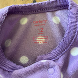 Fleece Monkey Zip Up Pajama| 9-12 mo | Carter's