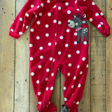 Fleece Reindeer Zip Up Pajama | 9-12 mo | Carter's