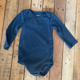 Navy Ribber Long Sleeve Onesie | Carter's
