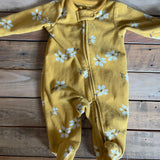 Yellow Fleece Flowers Zip Up Pajama | Carter's