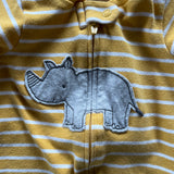 Yellow Rhino Striped Zip Up Pajama | Carter's