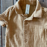 Mustard Yellow Muslin Romper | 9-12 mo | Modern Moments