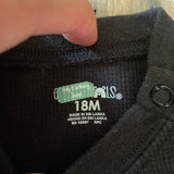 Black Thermal Long Sleeve Onesie | 12-18 mo | Garanimals