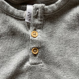 Light Grey Waffle Henley Tee | Modern Moments