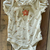 Organic Puffy Flower Onesie | Rabbit + Bear