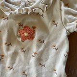 Organic Puffy Flower Onesie | Rabbit + Bear