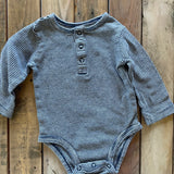 Stripe Blue Long Sleeve Onesie | 3-6 mo | Carter's