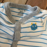 Little Monster Button Up Pajama | 3-6 mo | Carter's