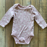 Pink Snowflake Long Sleeve Onesie | Chick Pea