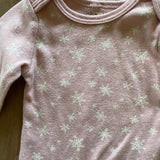 Pink Snowflake Long Sleeve Onesie | Chick Pea