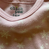 Pink Snowflake Long Sleeve Onesie | Chick Pea