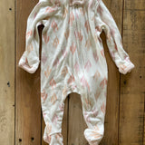 Pink Leaves Zip Up Pajama | Cloud Island