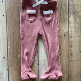 Pink Ribbed Footie Pants | Daisy Fuentes