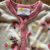 Pink Roses Button Up Pajama | 6-9 mo | Little Chickadees