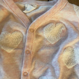 Pink & White Heart Button Up Pajama | 3-6 mo | Baby Gap