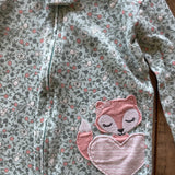 Floral & Fox Zip Up Pajama | 12-18 mo | Carter's