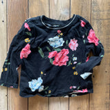 Black Floral Long Sleeve Shirt | 12-18 mo | Old Navy