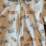 Airplane Zip Up Pajama | 6-9 mo | Laura Ashley Baby