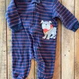 Stripe Bulldog Zip Up Pajama | 3-6 mo | Carter's