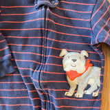 Stripe Bulldog Zip Up Pajama | 3-6 mo | Carter's