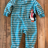 Fleece Penguin Zip Up Pajama | 0-3 mo | Carter's