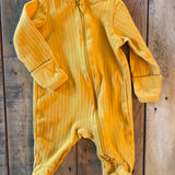 Mustard Yellow Zip Up Pajama | newborn | Wonder Nation