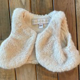 Sherpa Fleece White Vest | 0-3 mo