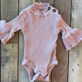 Ruffled Ribbed Knit Romper | 0-3 mo