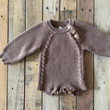 Brown Knit Romper