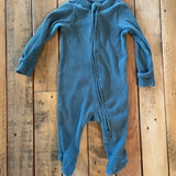 Glacier Blue Ribbed Zip Up Pajama | Old Navy