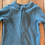 Glacier Blue Ribbed Zip Up Pajama | Old Navy