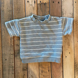 Light Blue Striped Sweater Short Sleeve | Little Planet Organic