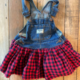 Denim Plaid Overall Dress | 12-18 mo | Osh Kosh