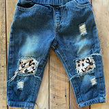 Cheetah Ripped Knee Jeans