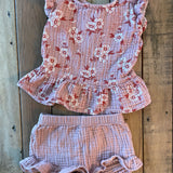 Floral Ruffled Two Piece Set | 9-12 mo | Cat & Jack