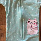 Polka Dot Kitty Zip Up Pajama | Carter's
