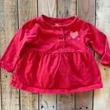 Red Long Sleeve Heart Dress | Carter's