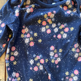 Navy Flowers Long Sleeve Onesie | Baby Gap