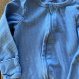 Periwinkle Ribbed Zip Up Pajama | Wonder Nation