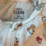 Flowers Zip Up Pajama | 6-9 mo | Laughing Llama