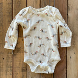 Parisian Weiner Dog Long Sleeve Onesie | Rabbit + Bear