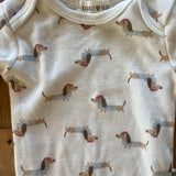 Parisian Weiner Dog Long Sleeve Onesie | Rabbit + Bear