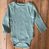 Blue Ribbed Long Sleeve Onesie | Cloud Island